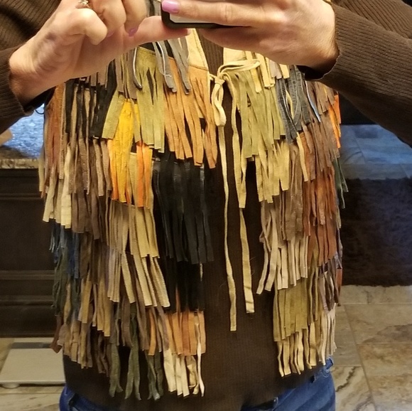 Lucky brand RARE suede fringe vest small - Picture 4 of 6